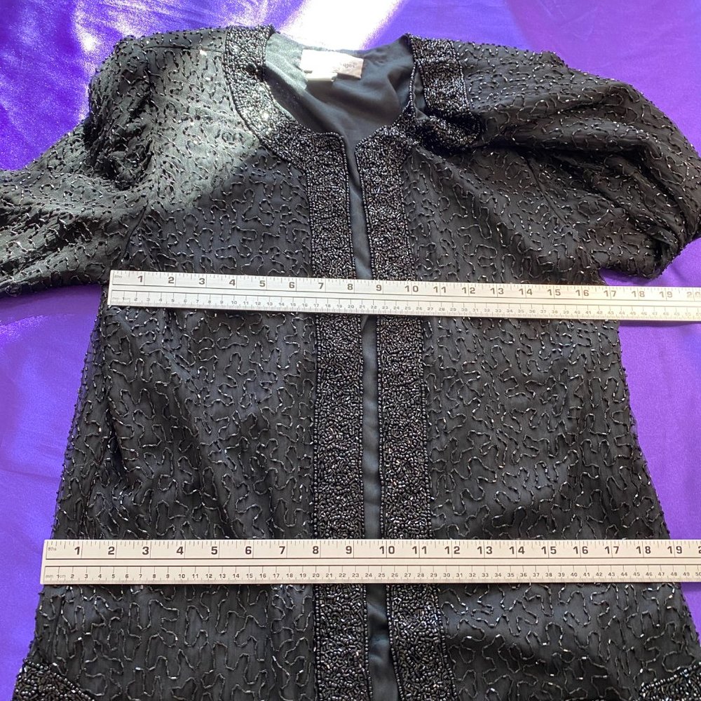 📌Laurence K. Vintage Elegant Sequin Silk Jacket - Picture 8 of 16